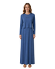 Ellwi Blue Horsebit Stones Emblem Cotton Nursing Nightgown