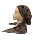 Triple Up Taupe/Black Mesh Bows Lined Pre-Tied Bandanna