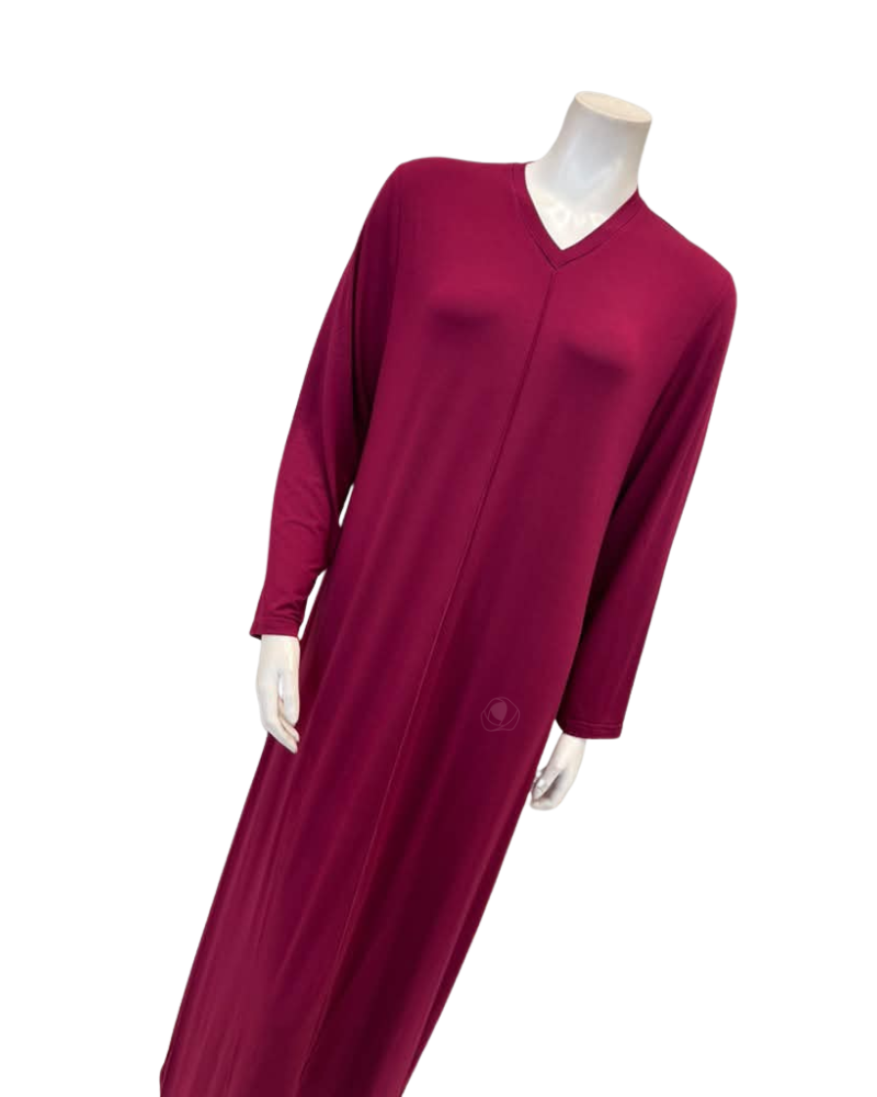 Verdiani 8617J145 Burgundy V Stitch Pull On Modal Nightgown