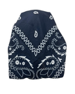 It's Younique Dark Navy Paisley Bandanna Print Pre-Tied Open Back Bandanna with Velvet Grip