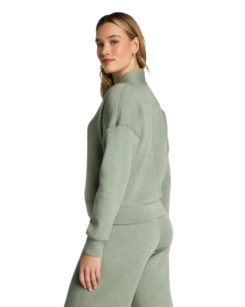 Spanx Sage Brush Heather AirEssentials Shawl Collar Half Zip Myselflingerie.com