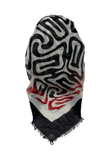 It's Younique OB-ZEB-RDWH Red/White Zebra Print Pre-Tied Open Back Bandanna with Velvet Grip Myselflingerie.com