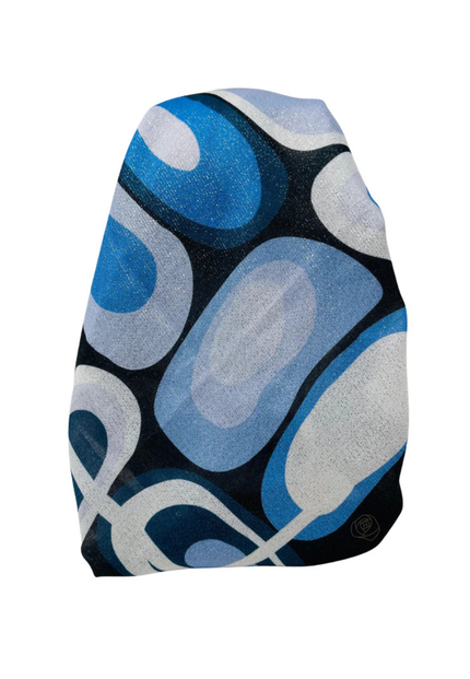 It's Younique OB-KER-BL Blue Kerchief Shimmer Designer Inspired Pre-Tied Open Back Bandanna with Velvet Grip Myselflingerie.com