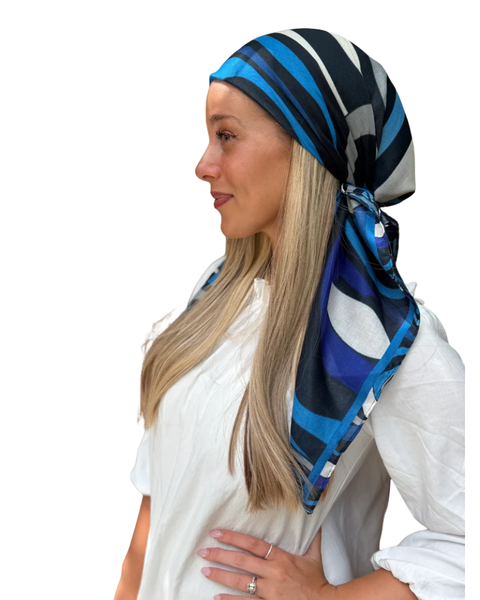 Scarf Bar Inspired Midnight Wave Square Scarf with Invisible Grip Myselflingerie.com