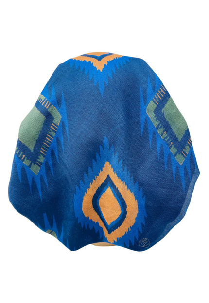 It's Younique PP-DIA-NY Rust/Green Diamond Shapes Navy Pre-Tied Bandanna with Velvet Grip Myselflingerie.com