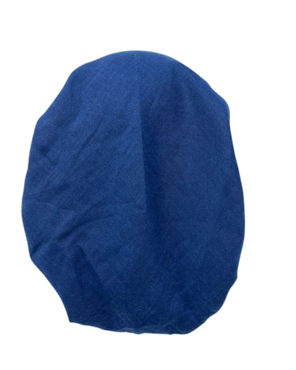 Cherie Navy Buckle Border Adjustable Closed Back Pre-Tied Bandanna