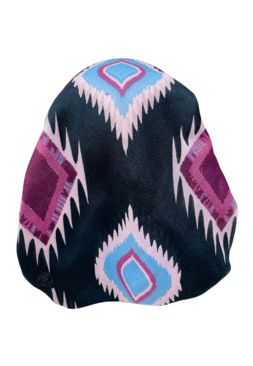 It's Younique PP-DIA-MAPK Maroon/Pink Diamond Shapes Pre-Tied Bandanna with Velvet Grip Myselflingerie.com