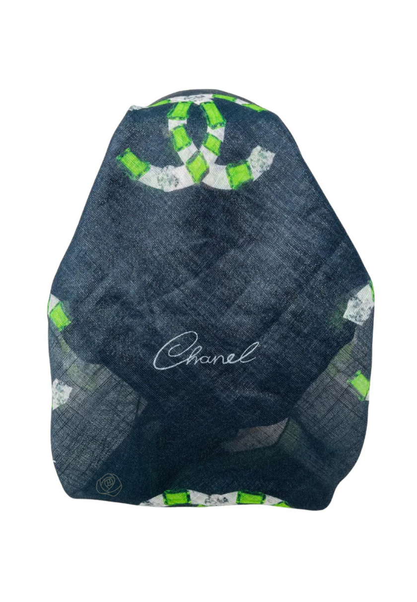 It's Younique OB-CC-GN Green Designer Inspired Metallic Pre-Tied Open Back Bandanna with Velvet Grip Myselflingerie.com