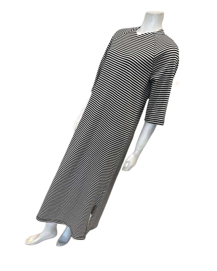 Jackie O'Loungewear Black & White Striped Swim Coverup Lounger Myselflingerie.com