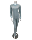 Oh! Zuza Mint Swirl Design Lace V Neck Modal Pajamas Set