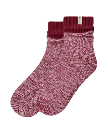 UGG Coffee Berry Rib Knit Slouchy Quarter Socks