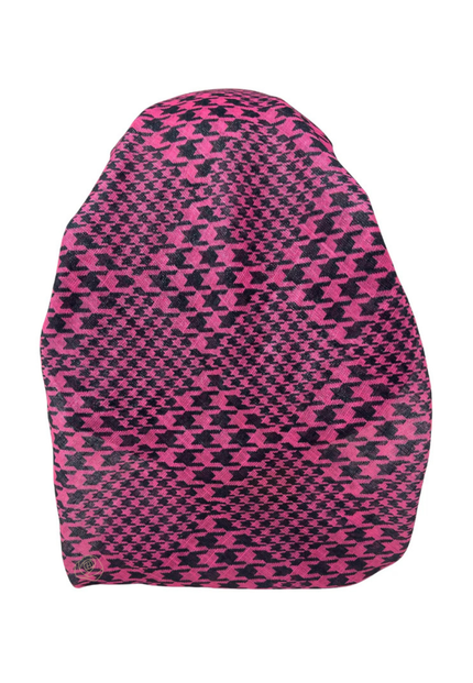 It's Younique OB-HOUND-HPBK Hot Pink/Black Houndstooth Shimmer Pre-Tied Open Back Bandanna with Velvet Grip Myselflingerie.com