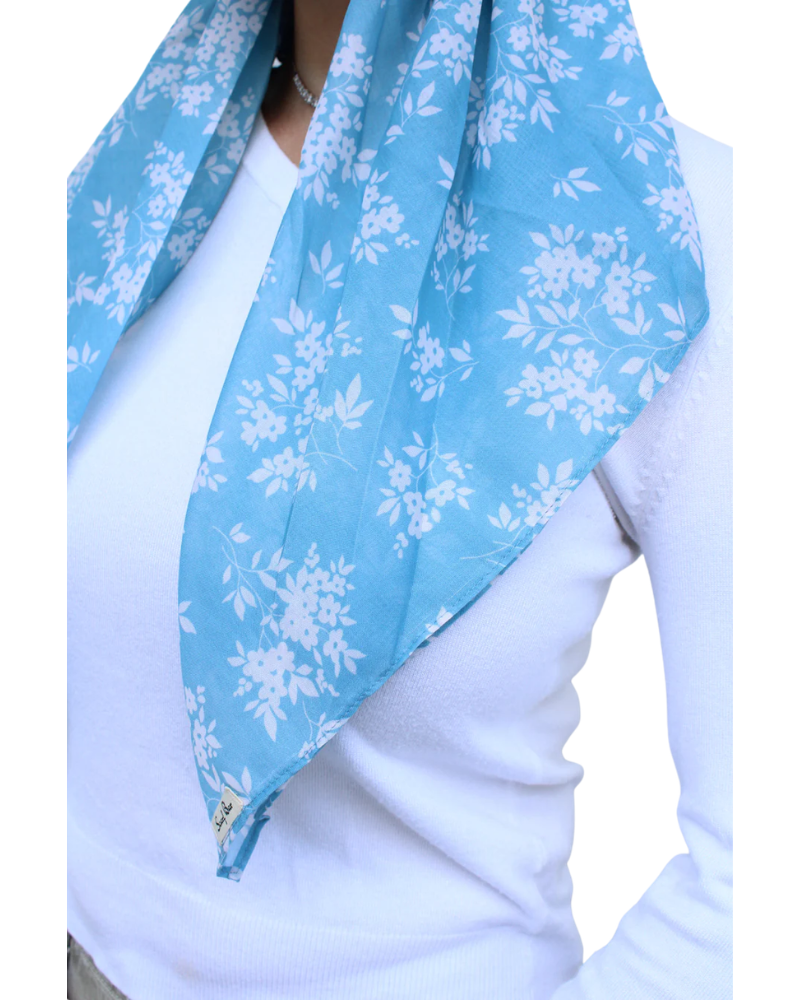 Scarf Bar Bluebell Meadow Classic Pre-Tied Bandanna with Velvet Grip Myselflingerie.com