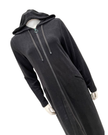 Seashells Solid Black Zippered Terry Robe with Hood and Pockets Myselflingerie.com