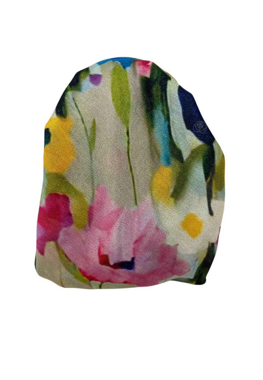 It's Younique OB-SHIM-FLMU Multi Floral Shimmer Pre-Tied Open Back Bandanna with Velvet Grip Myselflingerie.com
