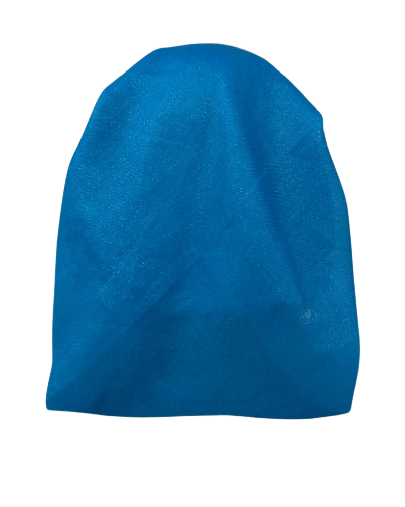 It's Younique Blue Shimmer with Black Border Pre-Tied Open Back Bandanna with Velvet Grip