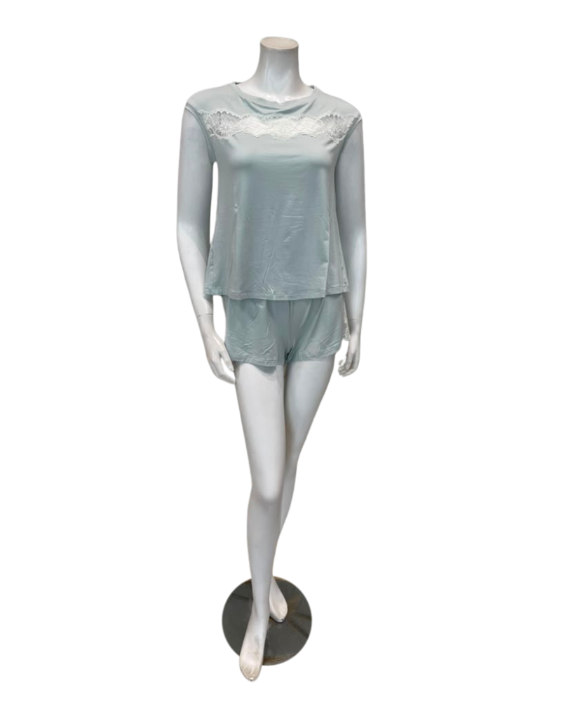 Vanilla Night and Day Mint Open Back Modal Pajamas Shorts Set