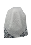 It's Younique OB-LACE-BK White with Black Lace Border Design Pre-Tied Open Back Bandanna with Velvet Grip Myselflingerie.com