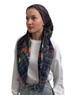 TYED Summer Plaid Floral Adjustable Pre-tied Bandanna with Velvet Grip