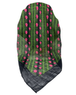 It's Younique Small Pink Flowers on Green Pre-tied Open Back Bandanna with Velvet Grip Myselflingerie.com