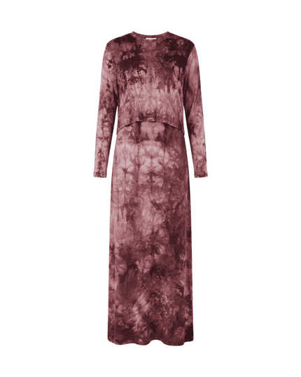 ORD Burgundy Hand-Crafted Patches Modal Nursing Nightgown Myselflingerie.com