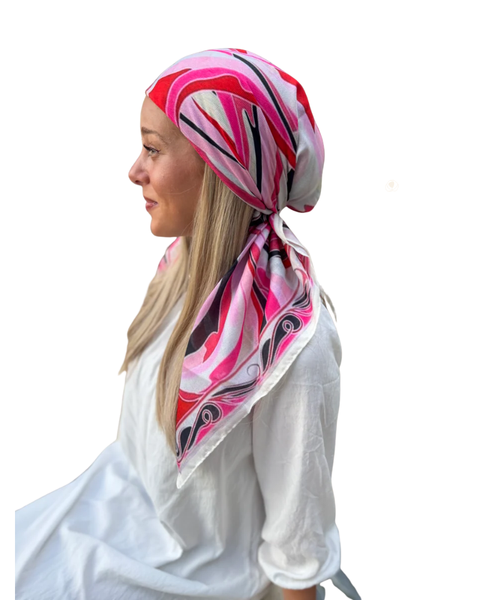 Scarf Bar Inspired Flame Ribbon Square Scarf with Invisible Grip Myselflingerie.com