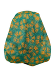 It's Younique OB-WHFL-GN Pumpkin Stitched Flowers Green Shimmer Pre-Tied Open Back Bandanna with Velvet Grip Myselflingerie.com