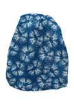 It's Younique OB-WHFL-BL White Stitched Flowers Blue Shimmer Pre-Tied Open Back Bandanna with Velvet Grip Myselflingerie.com
