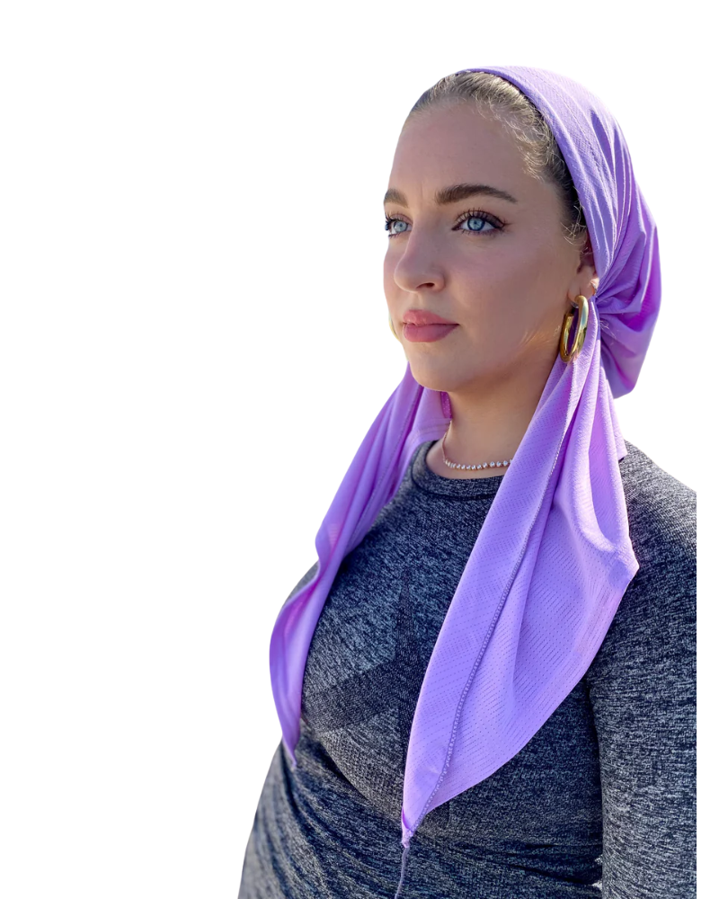 Scarf Bar SB Lilac Dri Fit Pre-Tied Bandanna with Velvet Non Slip Grip Myselflingerie.com