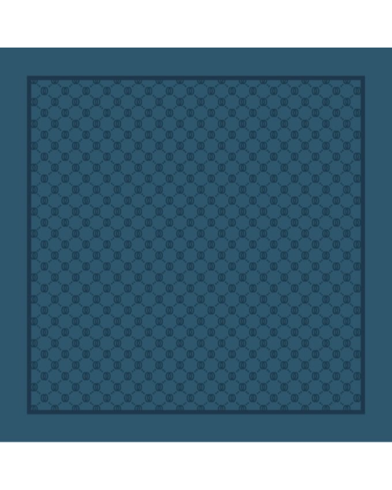 Cherie Teal Interlocking Design Adjustable Pre-Tied Open Back Bandanna