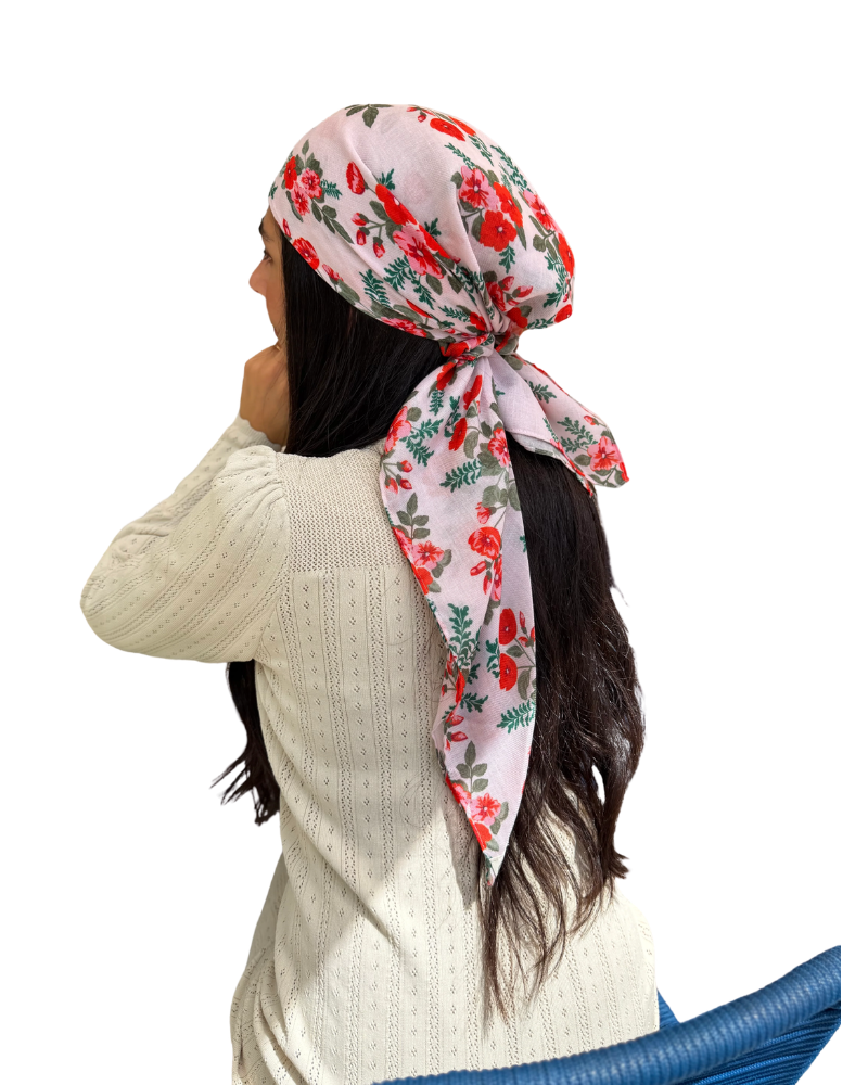 Scarf Bar Scarlet Garden Square Scarf with Invisible Grip Myselflingerie.com