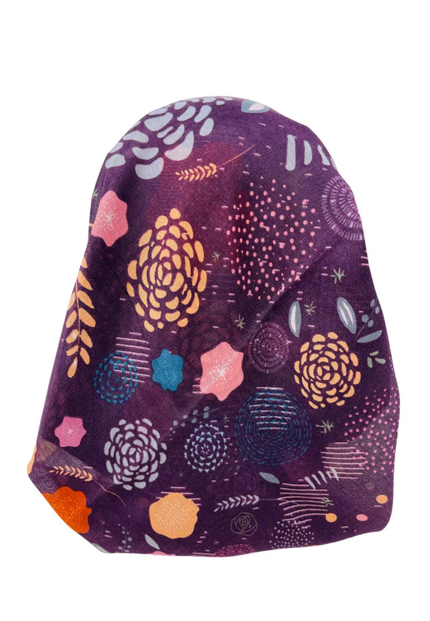 It's Younique OB-ABS-EG Eggplant Abstract Pre-Tied Open Back Bandanna with Velvet Grip Myselflingerie.com