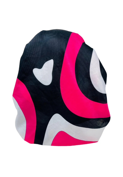 It's Younique OB-PUC-PK Pucci Inspired Pink/Black Pre-Tied Open Back Bandanna with Velvet Grip Myselflingerie.com