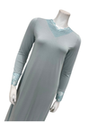 Oh! Zuza Mint Swirl Design Modest V Neck Modal Nightshirt