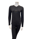Angelice Black Royal Embroidery V Neck Modal Pajamas Set