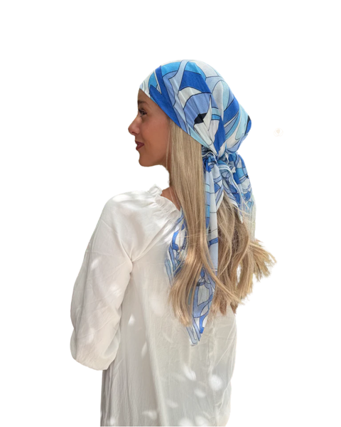 Scarf Bar Inspired Azure Motion Square Scarf with Invisible Grip Myselflingerie.com