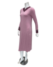 Oh! Zuza Lilac Swirl Design Modest V Neck Modal Nightshirt