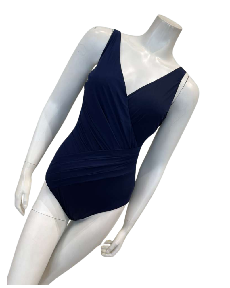 Gottex Navy Lattice Square Neck Swimsuit Myselflingerie.com