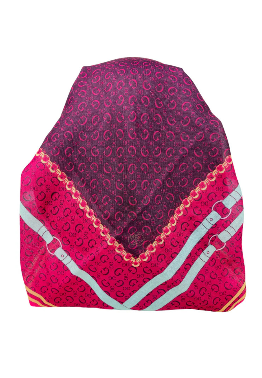 It's Younique OB-GUCBE-DKPK Dark Pink Gucci Belts Pre-Tied Open Back Bandanna with Velvet Grip Myselflingerie.com