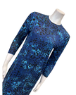 Seashells Navy Leopard Rounded Front V Pintuck 3/4