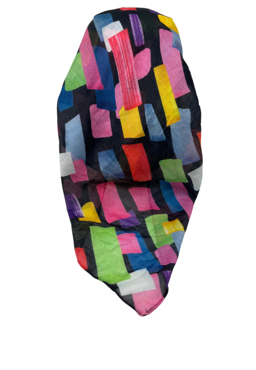It's Younique OB-CANDY-BK Candy Crush Black Pre-Tied Open Back Bandanna with Velvet Grip Myselflingerie.com