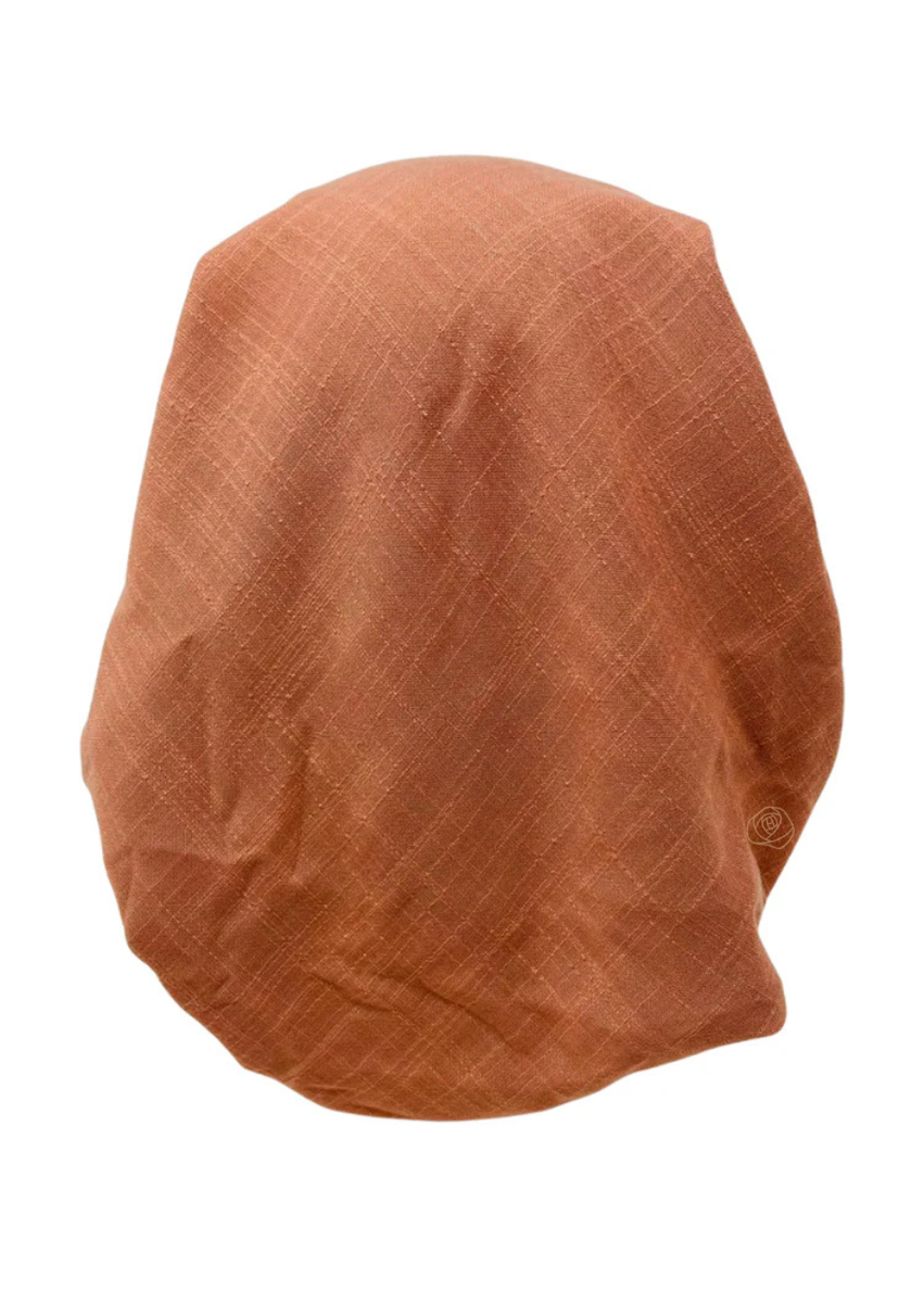 Lizi Headwear IBC-BX-2515 Peach Solid Adjustable Pre-Tied Bandanna with Velvet Grip Myselflingerie.com