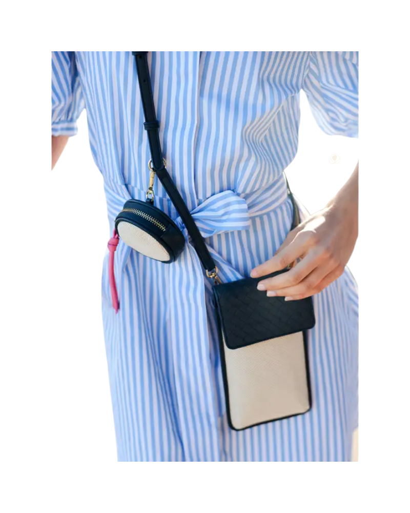 ShiraLeah Navy Frankie Phone Holder Crossbody & Zip Pouch Myselflingerie.com