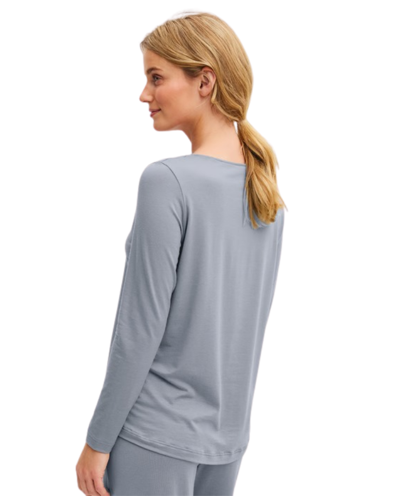 Calida Passat Grey DSW Warming Long Sleeve Top & Long Pants Modal Pajamas Set