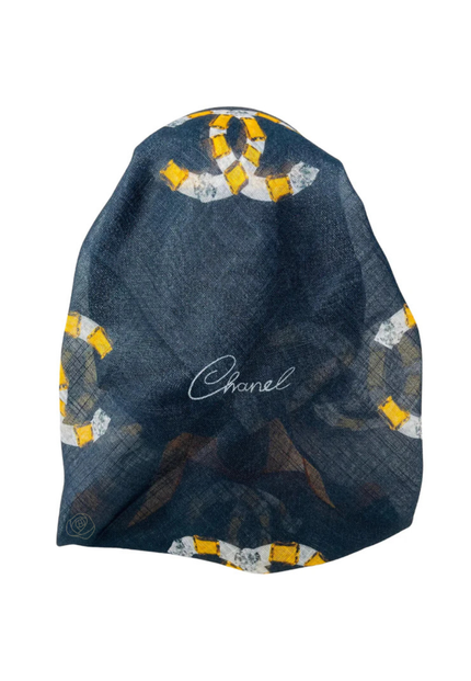 It's Younique OB-CC-YE Yellow Designer Inspired Metallic Pre-Tied Open Back Bandanna with Velvet Grip Myselflingerie.com