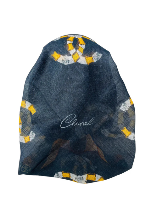 It's Younique OB-CC-YE Yellow Designer Inspired Metallic Pre-Tied Open Back Bandanna with Velvet Grip Myselflingerie.com