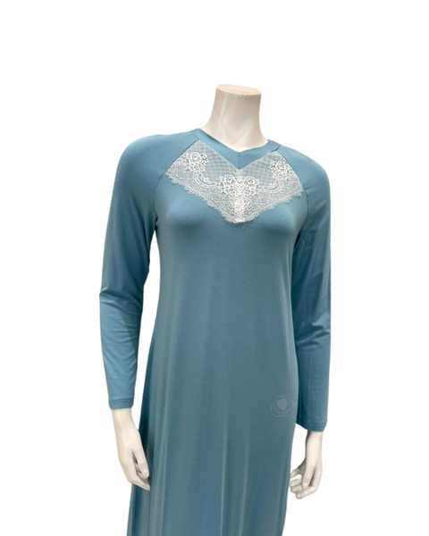 Oh! Zuza Aqua Lace Modal Nightshirt