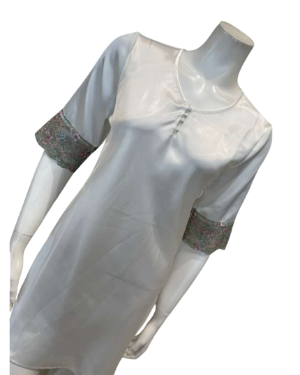 Madeleine Fig Claire Vintage Pearl Short Sleeve Chemise & Wrap Set Myselflingerie.com