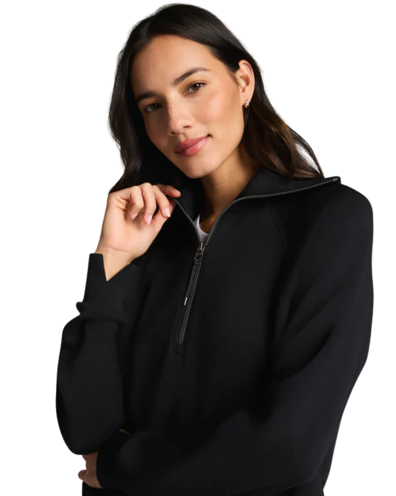 Spanx Very Black AirEssentials Lightweight Half Zip Myselflingerie.com