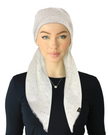 Cherie White/Gold Lined Adjustable Closed Back Pre-Tied Bandanna